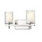 Z-Lite Grayson Vanity, 2-Light, 16 In.W x 5.75 In.L x 8.5 In.H, Chrome/Clear + Etched Opal 1949-2V-CH - alternate 1